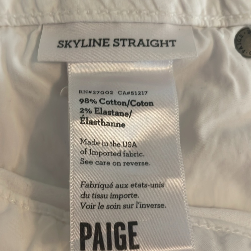 Paige Skyline Straight White Jeans - Picture 7 of 7